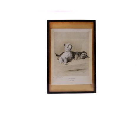 A pair of Cecil Aldin prints,  The Two Scamps' and 'The Two Friends', both signed by the artist, 22 x 29cm, together with one