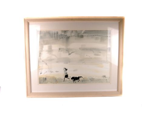 Hugh Cronyn,  watercolour on paper, 'Thames Light VI', 70 x 54cm, framed and glazed