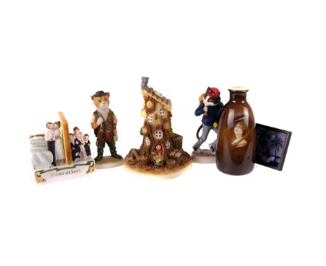 A collection of ceramic ornaments,  together with three resin 'Purrfect People' examples
