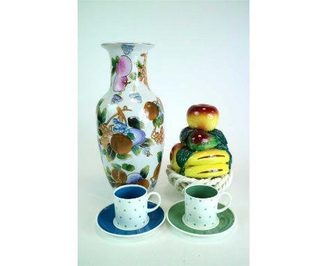 A collection of 20th century decorative ceramics to include a pair of Chinese Prunus blossom ginger jars and covers (AF), a s