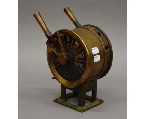 A vintage ships engine order telegraph. 22 cm high.