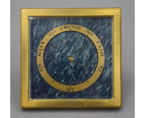 A Goldsmith and Silversmith London desk barometer. 10 cm square.