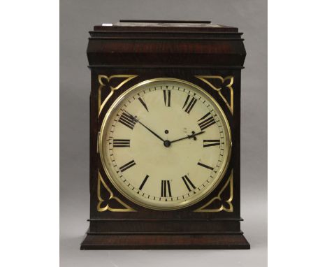 An oak cased fusee bracket clock. 56.5 cm high.