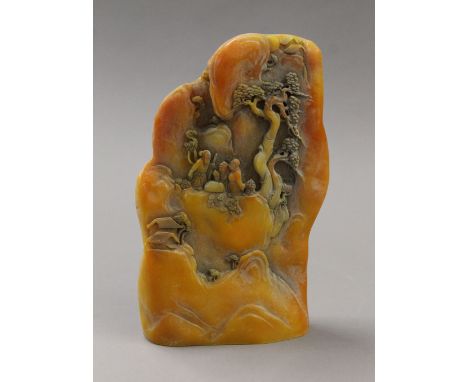 A model of a Chinese boulder carving. 21.5 cm high.