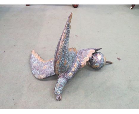 A brass eagle finial approx 52cm tall