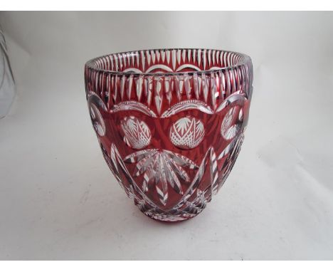 A Bohemian glass vase with ruby detail 