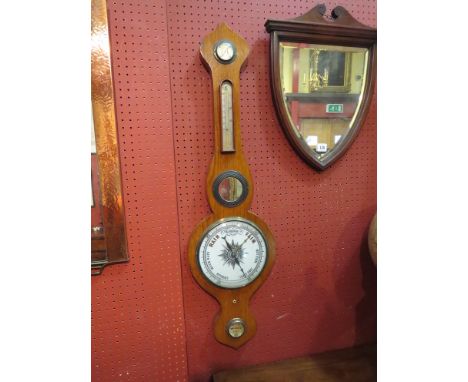 An Edwardian oak banjo barometer 