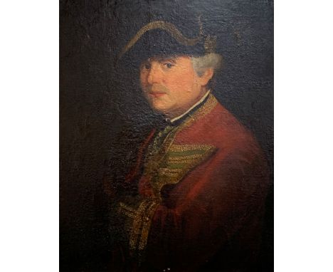 English School - Unsigned half length oil portrait on canvas of John Bingley of Monk Britton in the uniform of a Captain of t