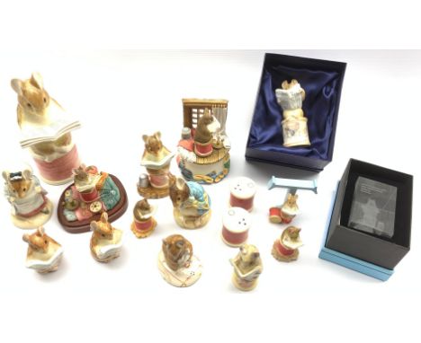 Collection of Beatrix Potter figures mainly by Border Fine Arts including 'The Tailor of Gloucester' musical figure, 'Gentlem