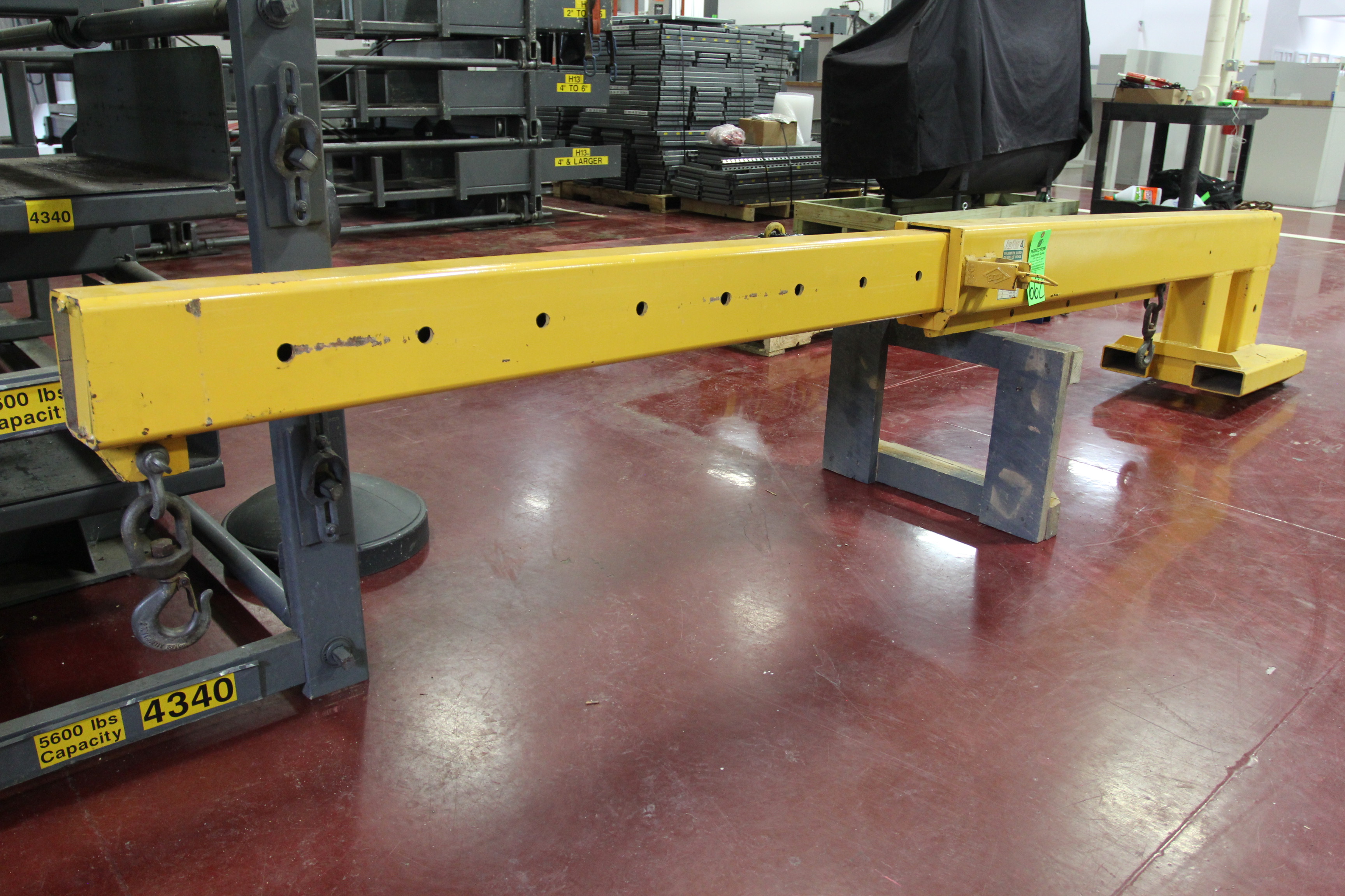 Jib Rig 12' Forklift Boom Attachment, 10Position, 4,000 Lb Max Capacity