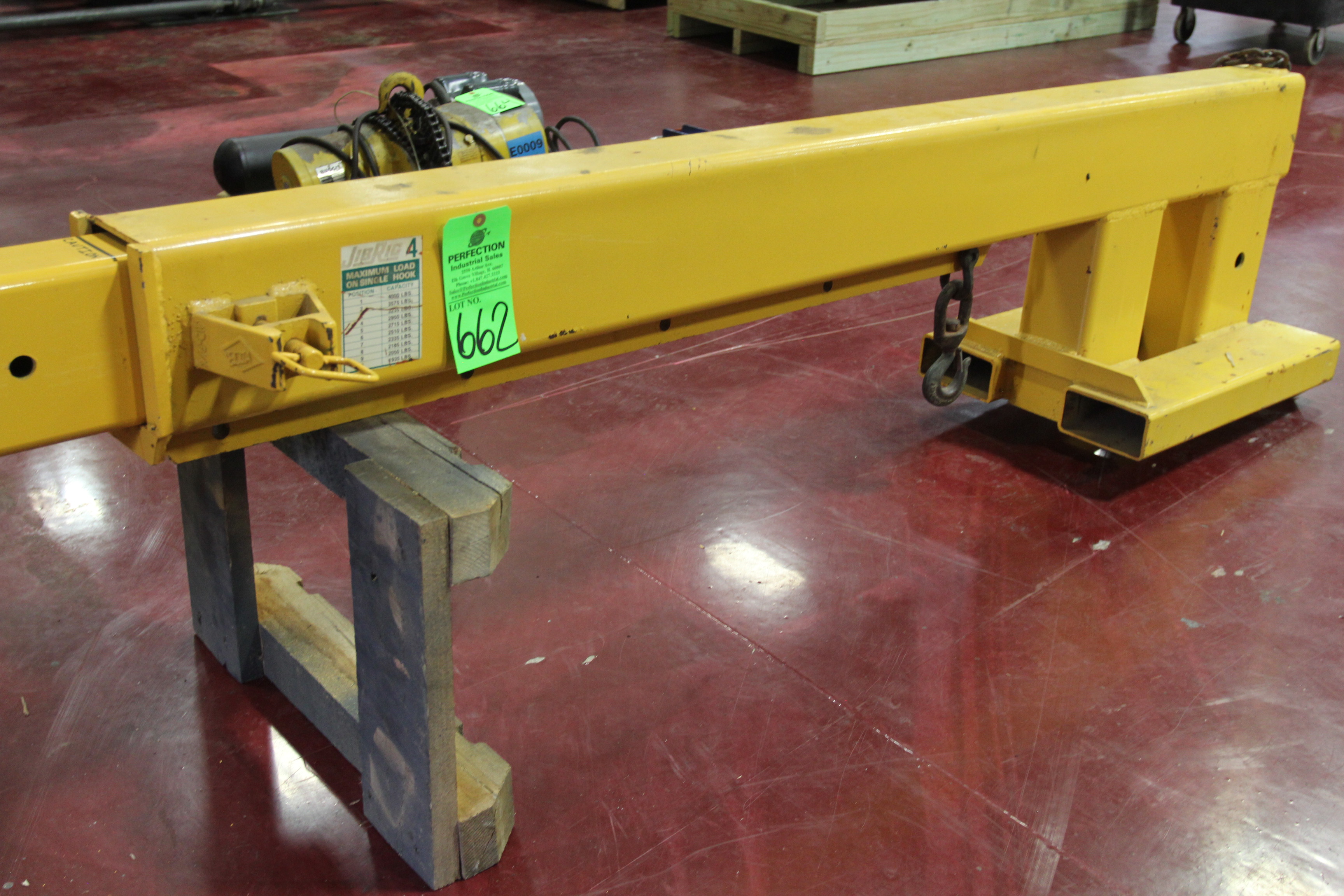 Jib Rig 12' Forklift Boom Attachment, 10Position, 4,000 Lb Max Capacity