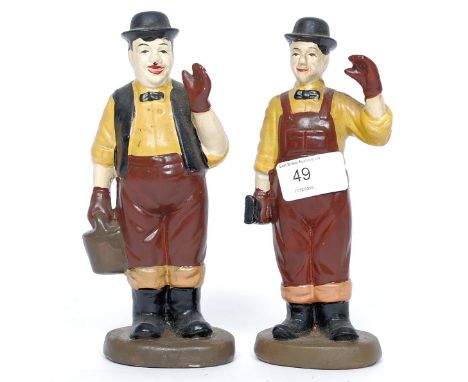 Two vintage ceramic Laurel & Hardy figures