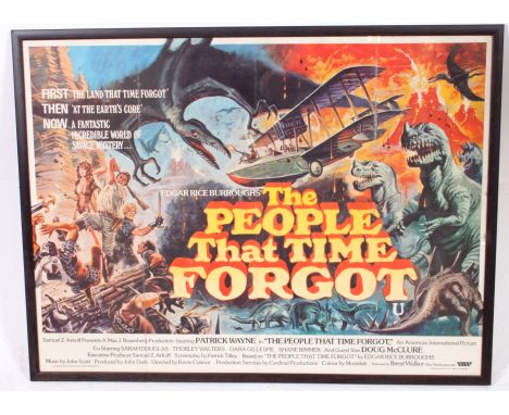 An original cinema advertising film poster for ' The People that Time Forgot ' Hammer film British Quad film poster with Chan