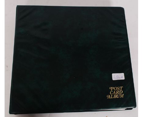 Large green ring binder album containing a collection of Topographical Real Photographic Black & White postcards. Most appear