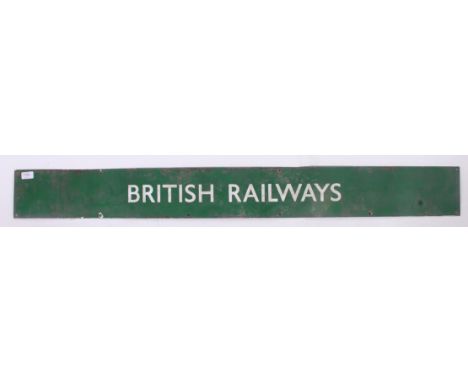 A long vintage mid 20th century British railways enamel sign being Southern Region taken from Exeter St David's. The sign wit