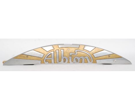 A  vintage automobile Albion truck hand cast chromed and enamel  decal by the Albion Motor Car Company.  W62 cm 