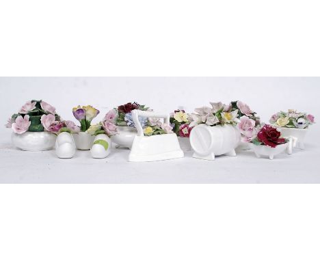 A collection of ceramic posy baskets to include Royal Doulton, Aynsley etc