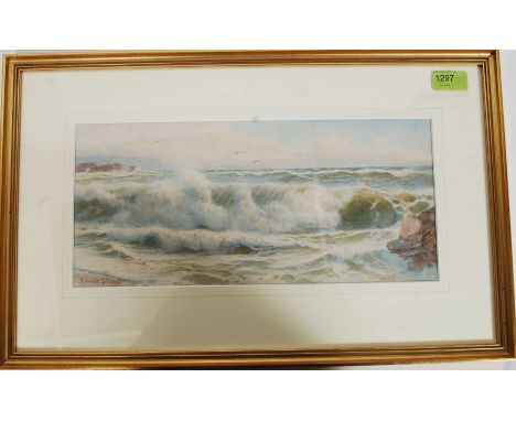 Ernest Stuart ( British, exh. 1889-1915 ) A watercolour Seascape - At Berry Head South Devon. Signed lower left corner with n