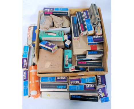 A large collection of mid 20th century camera / projector light bulbs, many of which retain original boxes and packaging