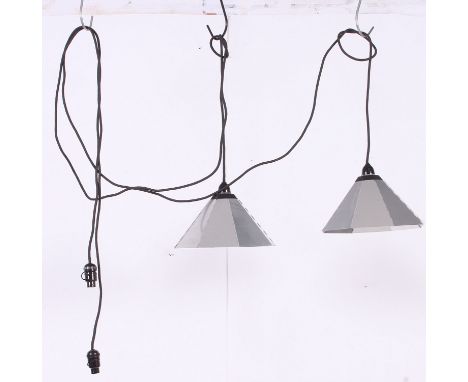 A pair of vintage mid century camera light head fixtures, ( unused ) ideal for conversion to pendant shades