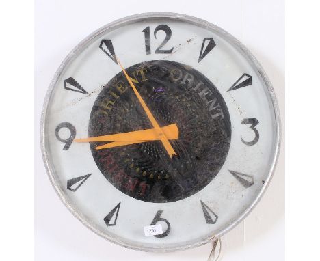 A retro mid century electric atomic Kaleidoscope large lighted  pop art psychedelic Starburst motion wall advertising clock f