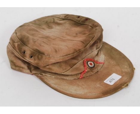 A believed 20th century German army cap in the manner  of Afrikakorp M40 Panzer Korp cap. Stamped Opoika & Muller HAMBURG 194