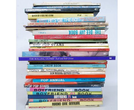 ANNUALS; A good collection of assorted music / tv related annuals and books to include Boyfriend, Rolling Stones, Top Pop Sta