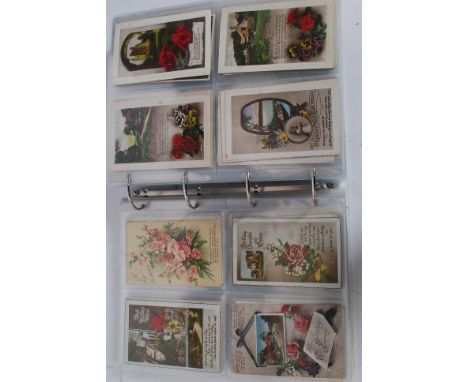 A good large collection of vintage greetings postcards. A huge collection in ring binder of 575 cards.