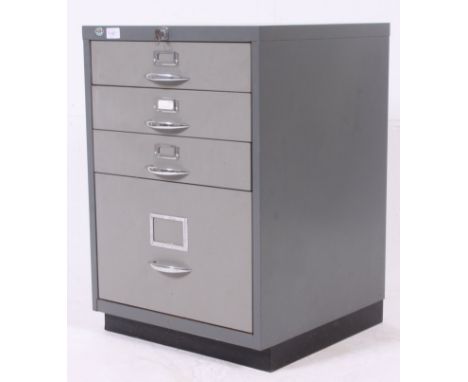 A good sized vintage grey metal 20th century filing Industrial cabinet ( see illustrations ) H67 x W47 x D47cm 