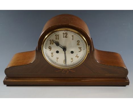 An early 20th Century inlaid mahogany mantle clock