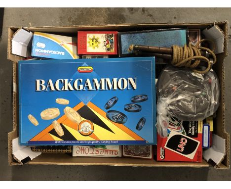 A quantity of games including backgammon, Uno and tarot cards etc. 