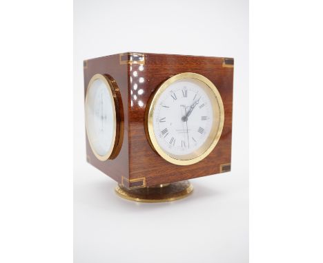 A late 20th Century Imhof Swiss desk combination  clock / barometer etc
