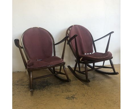 Two Ercol Windsor rocking chairs