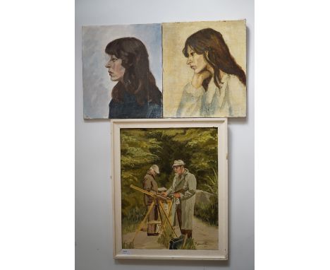 P*** Liverick (20th Century) Three works by the same artist including "Bridget", a head and shoulders portrait of a young gir
