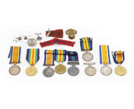 A collection of WWI medals, awarded to various 011433 Private GG Johnson, Capt ES Griffin, Private Pretlove, Private W Wilkin