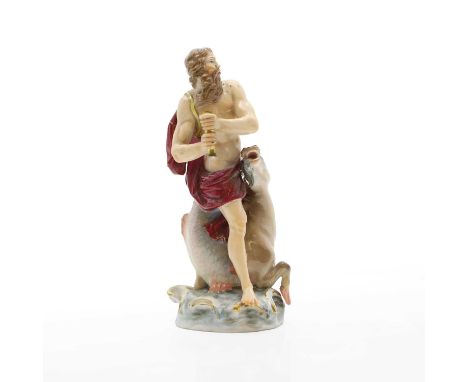 A Meissen porcelain figure allegorical of Water,  19th century, after a model in the Elements series by F.E. Meyer, in the fo