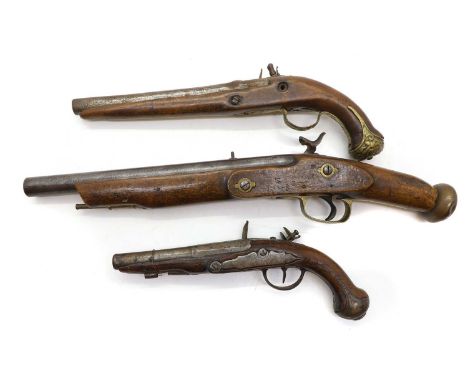 Two 19th century percussion pistols  and one other (3)Shipping Disclaimer  Buyers must be aware of their country’s shipping a