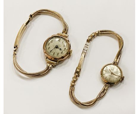 VINTAGE ANTIQUE GOLD LADIES WRISTWATCH WITH ANOTHER
