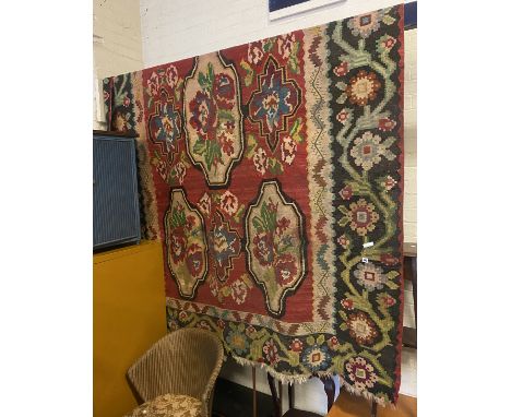LARGE VINTAGE KILIM CARPET APPROX 293CM X 219CM A/F 