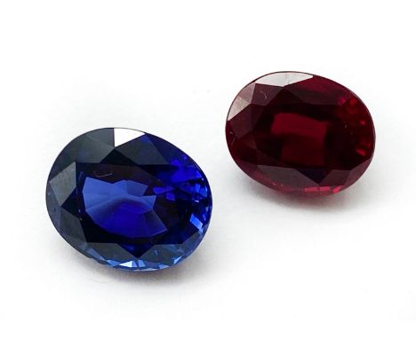 LARGE RUBY &amp; LARGE BLUE SAPPHIRE