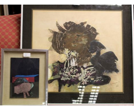*Glyn Morgan (1926 - 2015), mixed media and collage on board - 'Offering for the birth of Stars', signed and dated '71, frame
