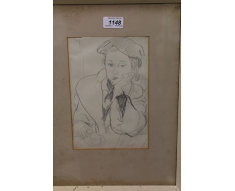 *Glyn Morgan (1926 - 2015), pencil study - Seated female nude, signed and dated '82, 27cm x 18cm, together with three early p