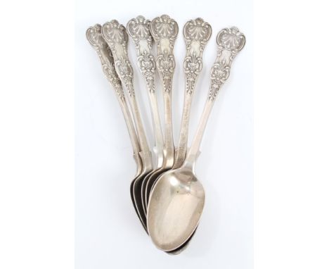Set of six Victorian Scottish silver single struck Kings pattern teaspoons (Glasgow 1872), maker - R. F.  All at approximatel