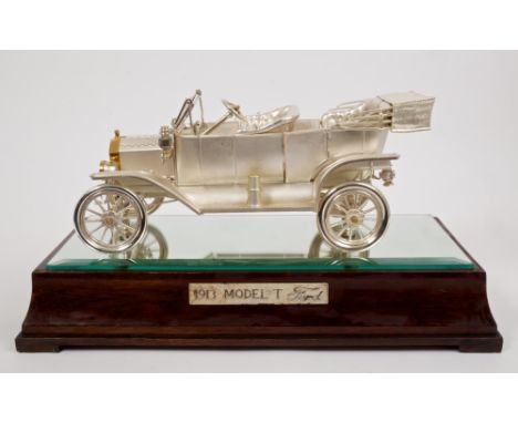 Ford Motor Company 75th Anniversary sterling silver 1913 model T. Ford official commemorative edition no. 28 - embellished wi