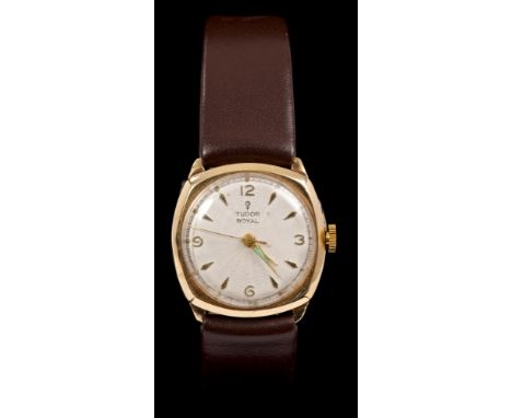 1950s gentlemen's Tudor Royal gold wristwatch, the Tudor fifteen jewel movement with circular engine-turned dial, applied gol