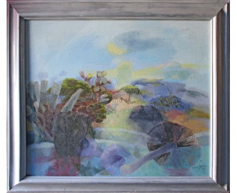 *Glyn Morgan (1926 - 2015), oil on canvas - 'Midsummer's Eve', signed and dated '99, 81cm x 91cm, framed.Illustrated in 'A Vi