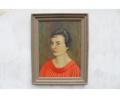 *Glyn Morgan (1926 - 2015), oil on board - Portrait of Nellie, signed and dated '56, inscribed verso, 51cm x 40cm, framed, to