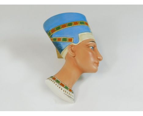 GOEBEL. A 1950's Goebel Egyptian head wall plaque, stamped to the reverse & numbered FX 78. Length 24cm.  Please note that al