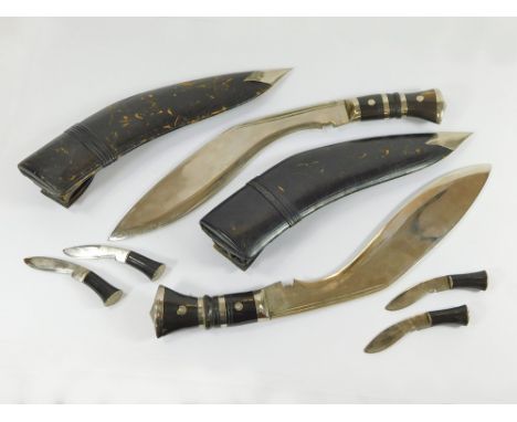 PAIR OF KUKRI. A matching pair Kukri in leather scabbards c.1930's. Provenance: formerly the property Lt. Colonel A. R. Dawe 