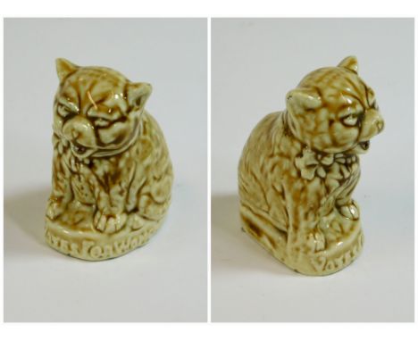 SUFFRAGETTE INTEREST. A ceramic Votes for Women 'Cat & Mouse Act' cat model. Height 8cm.  Please note that all items in this 
